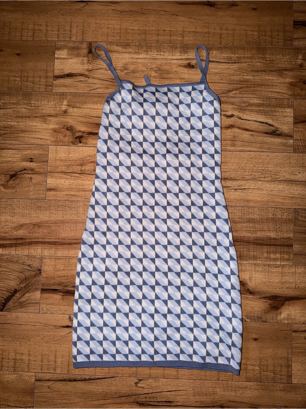 Abercrombie & Fitch Blue Geometric Knit Dress
